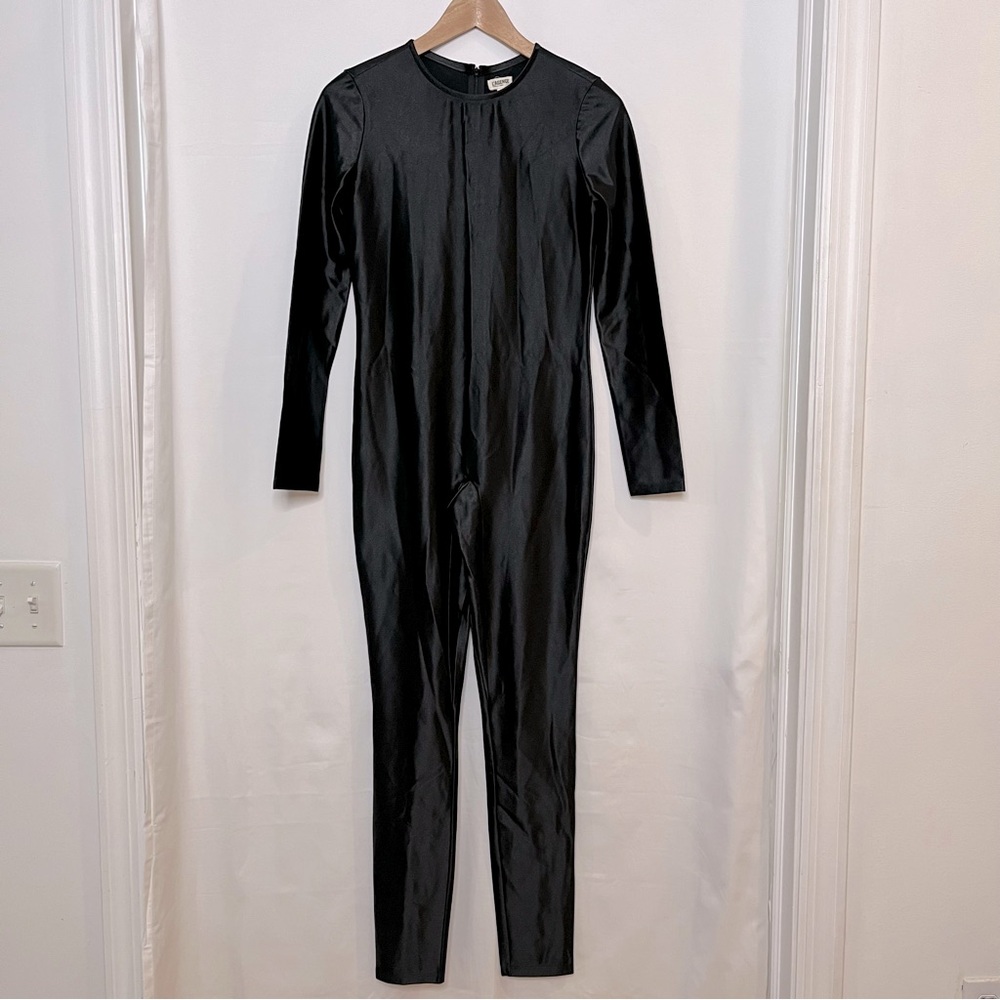 L’AGENCE Women’s Catsuit Bodysuit Shimmer Stretch Spandex Sexy Black XS NWOT